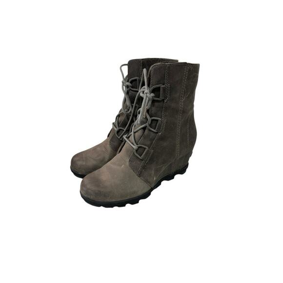 Sorel Women's Joan Of Arctic Wedge II Lace Up Ankle Boot 9 Gray Grey - Picture 2 of 9